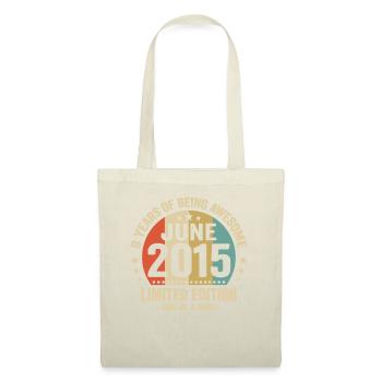 Juni 2015 8 Jahre Jubiläum Vintage Geschenkidee - Stoffbeutel - Natur - Vorne