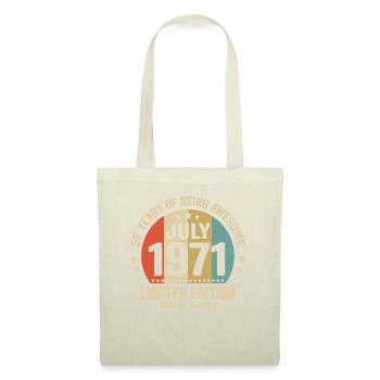 Juli 1971 52 Jahre Jubiläumsgeschenk - Stoffbeutel - Natur - Vorne
