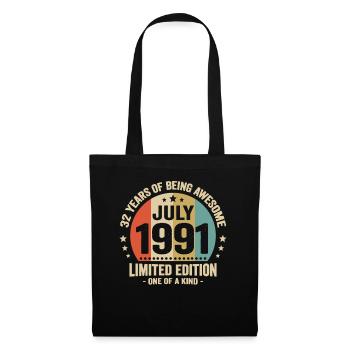 July 1991 32 Years Anniversary Vintage Gift - Tote Bag - black - Front