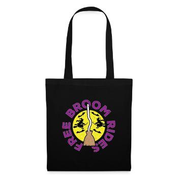 Halloween broom riding broom witch - Tote Bag - black - Front