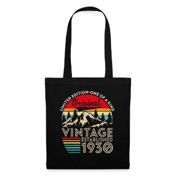 Original Vintage Établi En 1930 Anniversaire - Sac en tissu - noir - Devant