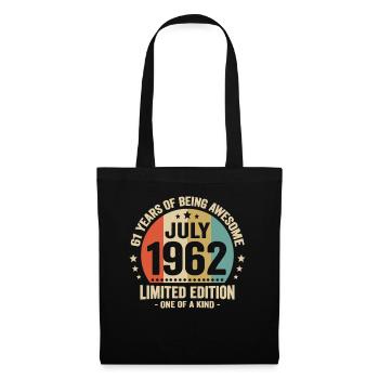 July 1962 61 Years Anniversary Vintage Gift - Tote Bag - black - Front