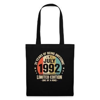 July 1992 31 Years Anniversary Vintage Gift - Tote Bag - black - Front