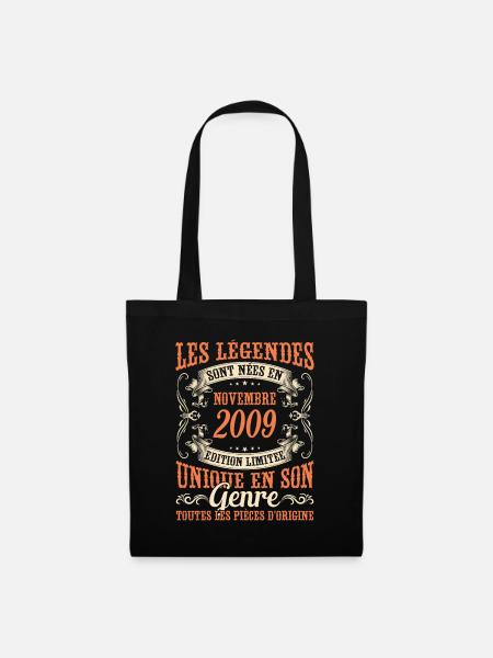 Les Légendes Sont Nées En Novembre 2009 Cadeau - Sac en tissu - noir