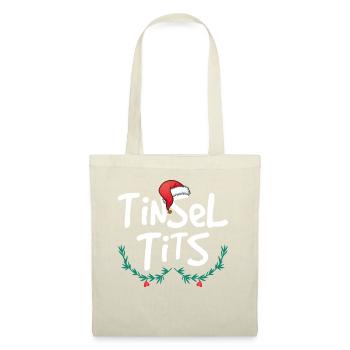 Womens Tinsel Tits Funny Christmas - Tote Bag - nature - Front