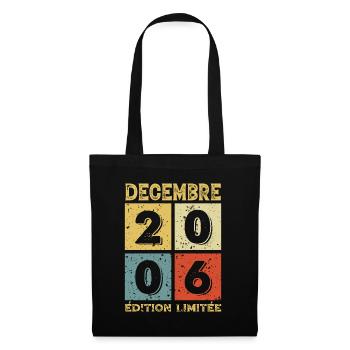 Anniversaire Vintage Idée Cadeau Décembre 2006 - Sac en tissu - noir - Devant