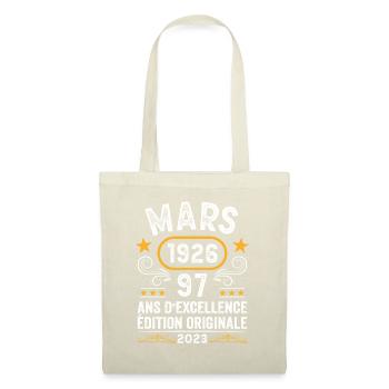 Anniversaire Vintage Idée Cadeau Mars 1926 97 - Sac en tissu - nature - Devant
