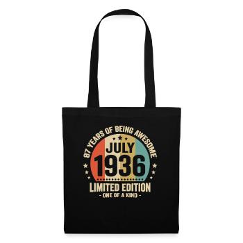 July 1936 87 Years Anniversary Vintage Gift - Tote Bag - black - Front