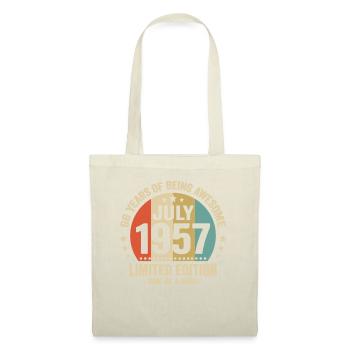 Juli 1957 66 Jahre Jubiläumsgeschenk - Stoffbeutel - Natur - Vorne