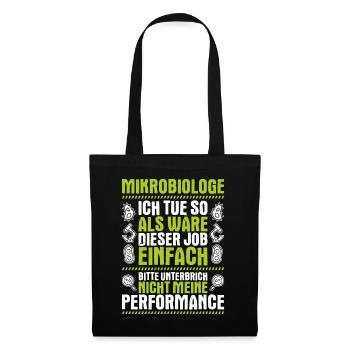 Mikrobiologie Mikrobiologe Biologie Biologe - Stoffbeutel - Schwarz - Vorne