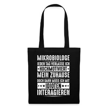 Mikrobiologie Mikrobiologe Biologie Biologe - Stoffbeutel - Schwarz - Vorne