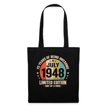 Juli 1948 75 Jahre Jubiläumsgeschenk - Stoffbeutel - Schwarz - Vorne