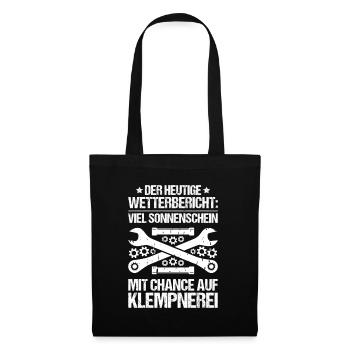 Anlagenmechaniker Klempner Plumber Sanitär Heizung - Stoffbeutel - Schwarz - Vorne