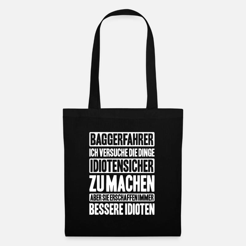 Baggerfahrer Baggerführer Heavy Equipment Operator - Stoffbeutel - Schwarz