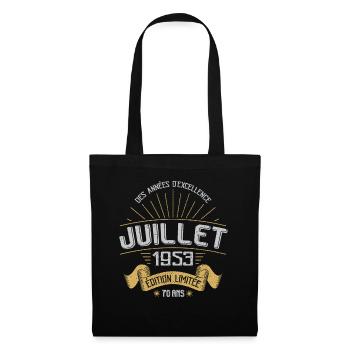 Juillet 1953 70 Ans Anniversaire Vintage Cadeau - Sac en tissu - noir - Devant