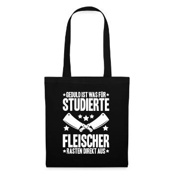 Fleischer Metzger Fleischerei Metzgerei Butcher - Stoffbeutel - Schwarz - Vorne