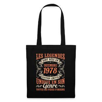 Les Légendes Sont Nées En Décembre 1978 Cadeau - Sac en tissu - noir - Devant