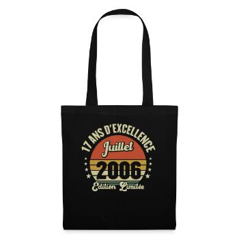 Juillet 2006 17 Ans Anniversaire Vintage Cadeau - Sac en tissu - noir - Devant