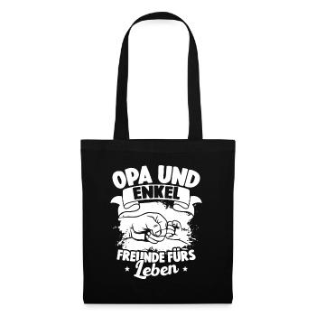 Opa Und Enkel Freunde Fürs Leben Beste Opi-enkelin - Stoffbeutel - Schwarz - Vorne