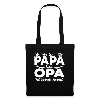 Ich Habe Zwei Titel Papa Und Opa - Stoffbeutel - Schwarz - Vorne