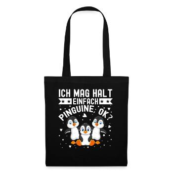 Ich Mag Halt Einfach Pinguine - Stoffbeutel - Schwarz - Vorne