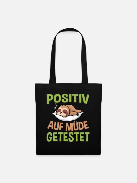 Positiv Auf Müde Getestet - Stoffbeutel - Schwarz