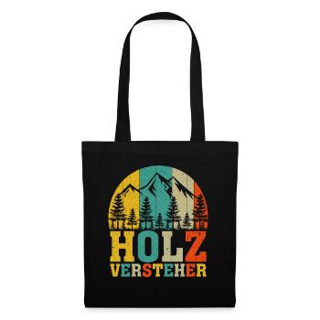 Holzversteher Chainsaw Retro Forest Woodworker - Stoffbeutel - Schwarz - Vorne