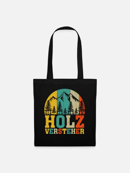 Holzversteher Chainsaw Retro Forest Woodworker - Stoffbeutel - Schwarz