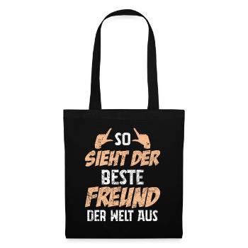 So Sieht Der Beste Freund Der Welt Aus - Stoffbeutel - Schwarz - Vorne