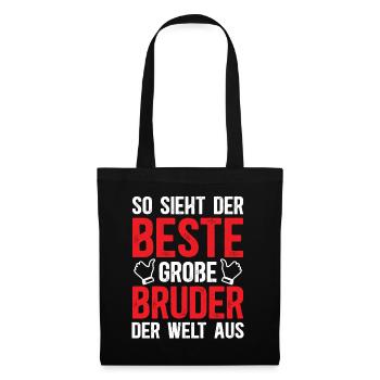 So Sieht Der Beste Große Bruder Der Welt Aus - Stoffbeutel - Schwarz - Vorne