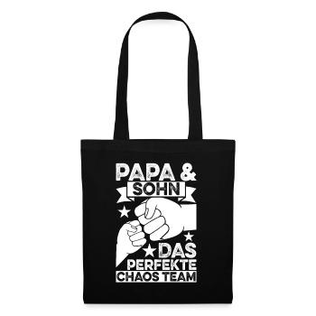 Papa Und Sohn Das Perfekte Chaos Team - Stoffbeutel - Schwarz - Vorne