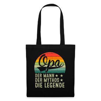 Opa Der Mann Der Mythos Die Legende - Stoffbeutel - Schwarz - Vorne