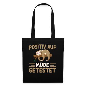 Positiv Auf Müde Getestet - Stoffbeutel - Schwarz - Vorne