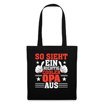 So Sieht Ein Richtig Cooler Opa Aus - Stoffbeutel - Schwarz - Vorne