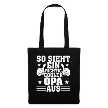 So Sieht Ein Richtig Cooler Opa Aus - Stoffbeutel - Schwarz - Vorne