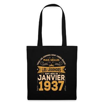 Les Légendes Sont Nées En Janvier 1937 - Sac en tissu - noir - Devant