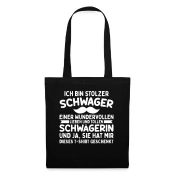 Stolzer Schwager - Stoffbeutel - Schwarz - Vorne