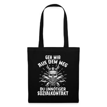Geh Mir Aus Dem Weg Du Unnötiger Sozialkontakt - Stoffbeutel - Schwarz - Vorne
