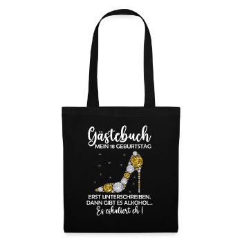 18th Birthday Girl Party Gift Guest Book Funny - Stoffbeutel - Schwarz - Vorne