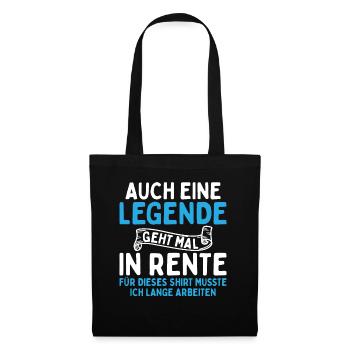 Auch Eine Legende Geht In Rente - Stoffbeutel - Schwarz - Vorne