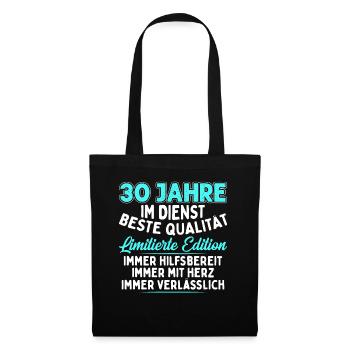 30 Jahre Im Dienst - Stoffbeutel - Schwarz - Vorne