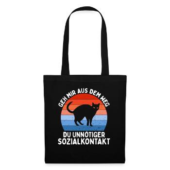Geh Mir Aus Dem Weg Du Unnötiger Sozialkontakt - Stoffbeutel - Schwarz - Vorne
