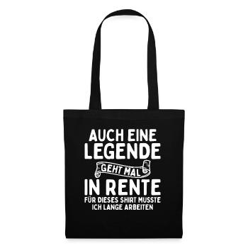 Auch Eine Legende Geht In Rente - Stoffbeutel - Schwarz - Vorne