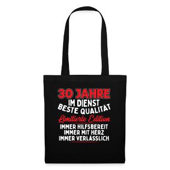 30 Jahre Im Dienst - Stoffbeutel - Schwarz - Vorne