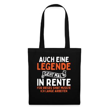 Auch Eine Legende Geht In Rente - Stoffbeutel - Schwarz - Vorne