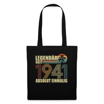 Legendär Seit 1941 Absolut Einmalig - Stoffbeutel - Schwarz - Vorne