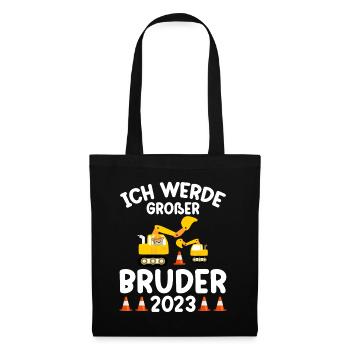 Ich Werde Großer Bruder 2023 - Stoffbeutel - Schwarz - Vorne