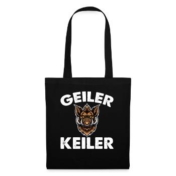 Geiler Wild Boar Hunter Hunting Forest - Stoffbeutel - Schwarz - Vorne
