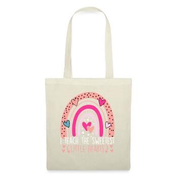 I Teach The Sweetest Hearts Rainbow Teacher - Tote Bag - nature - Front