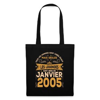 Les Légendes Sont Nées En Janvier 2005 - Sac en tissu - noir - Devant